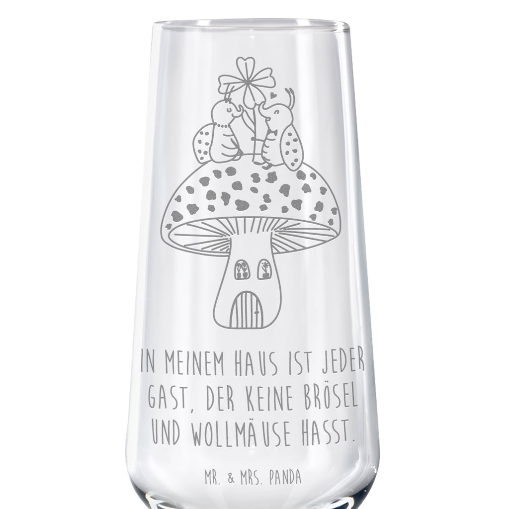 Sektglas Marienkäfer Paar Fliegenpilz Sektglas, Sektglas mit Gravur, Spülmaschinenfeste Sektgläser, Tiermotive, Gute Laune, lustige Sprüche, Tiere, Haus, Wohnung, zuhause, Fliegenpilz, Marienkäfer, Fleigenpilzhaus