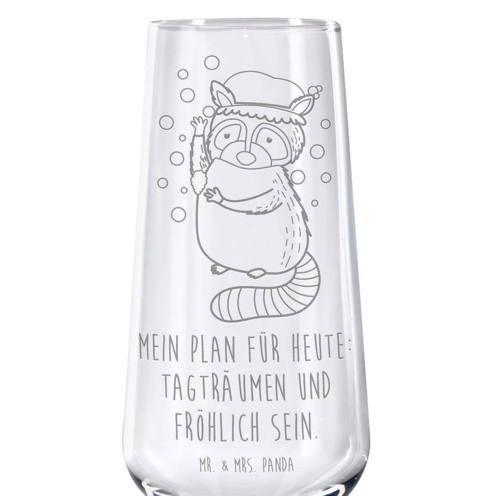 Sektglas Waschbär Sektglas, Sektglas mit Gravur, Spülmaschinenfeste Sektgläser, Tiermotive, Gute Laune, lustige Sprüche, Tiere, Waschbär, Tagträumen, Plan, Fröhlich, waschen, Seifenblasen