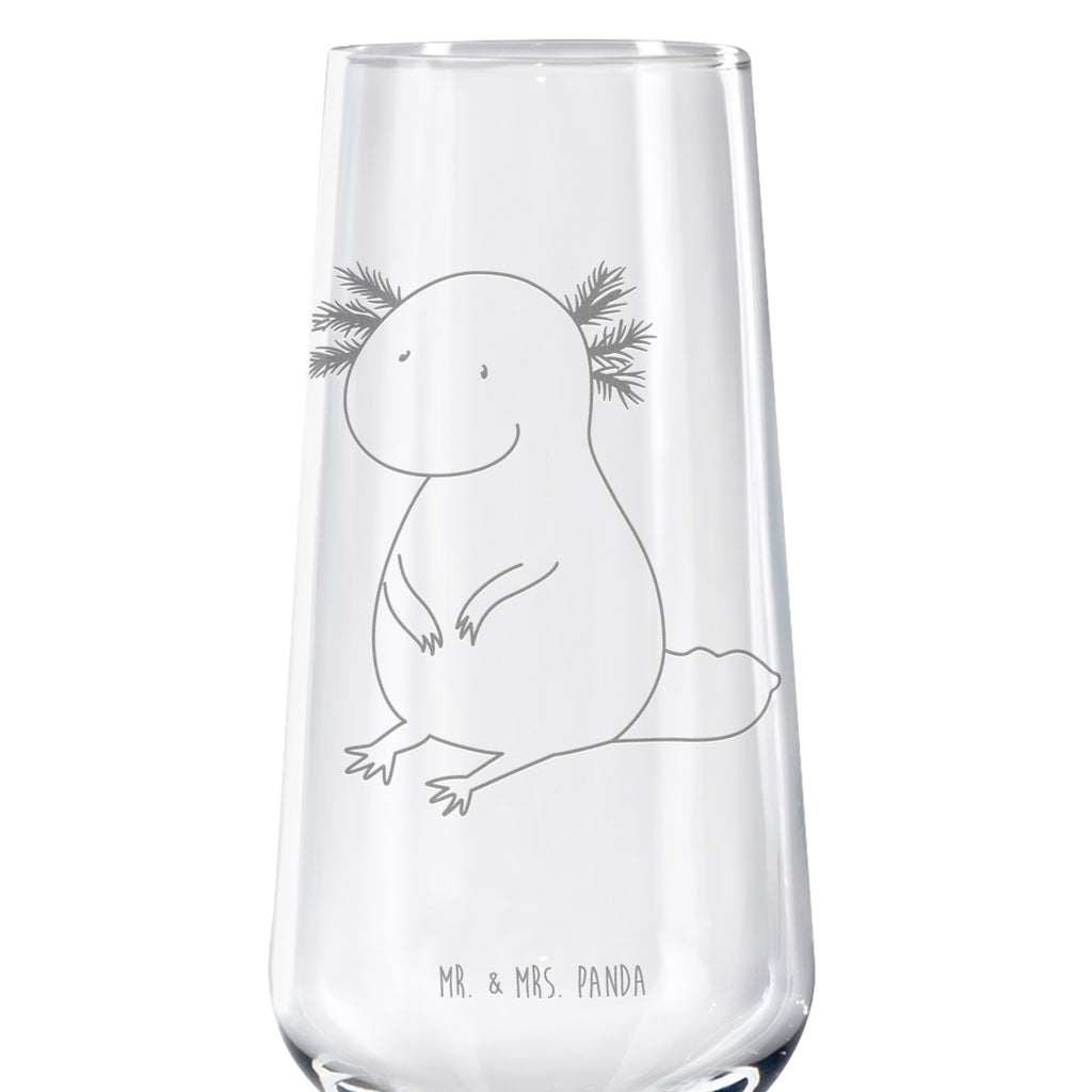 Sektglas Axolotl Sektglas, Sektglas mit Gravur, Spülmaschinenfeste Sektgläser, Axolotl, Molch, Axolot, vergnügt, fröhlich, zufrieden, Lebensstil, Weisheit, Lebensweisheit, Liebe, Freundin