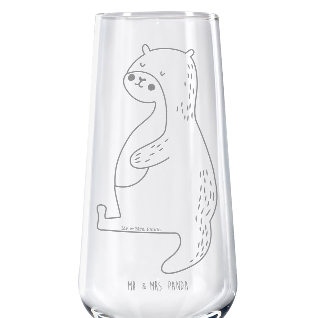 Sektglas Otter Bauch Sektglas, Sektglas mit Gravur, Spülmaschinenfeste Sektgläser, Otter, Fischotter, Seeotter, Otter Seeotter See Otter