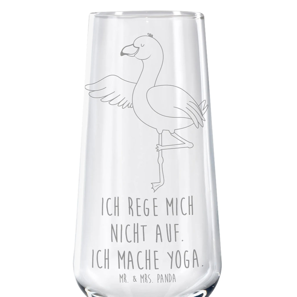 Sektglas Flamingo Yoga Sektglas, Sektglas mit Gravur, Spülmaschinenfeste Sektgläser, Flamingo, Vogel, Yoga, Namaste, Achtsamkeit, Yoga-Übung, Entspannung, Ärger, Aufregen, Tiefenentspannung