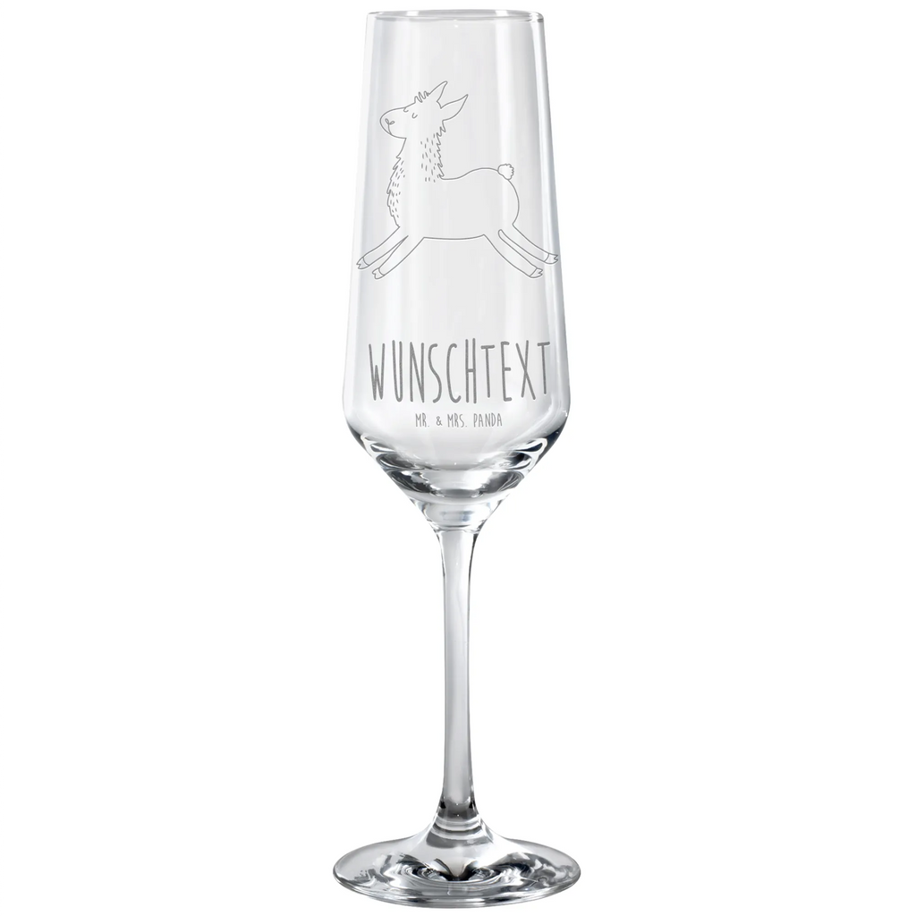 Personalisiertes Sektglas Lama springend Sektglas, Sektglas mit Gravur, Spülmaschinenfeste Sektgläser, Lama, Alpaka, Lamas, Lieblingstag, Happy day, fröhlich, Glück, Freundin, Liebeskummer, Neustart, guten Morgen, Start, Prüfung, Abitur