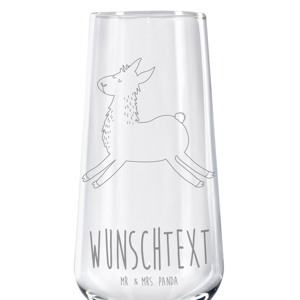 Personalisiertes Sektglas Lama springend Sektglas, Sektglas mit Gravur, Spülmaschinenfeste Sektgläser, Lama, Alpaka, Lamas, Lieblingstag, Happy day, fröhlich, Glück, Freundin, Liebeskummer, Neustart, guten Morgen, Start, Prüfung, Abitur