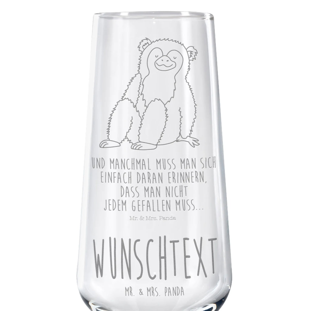 Personalisiertes Sektglas Affe Sektglas, Sektglas mit Gravur, Spülmaschinenfeste Sektgläser, Afrika, Wildtiere, Affe, Äffchen, Affen, Selbstliebe, Respekt, Motivation, Selbstachtung, Liebe, Selbstbewusstsein, Selfcare