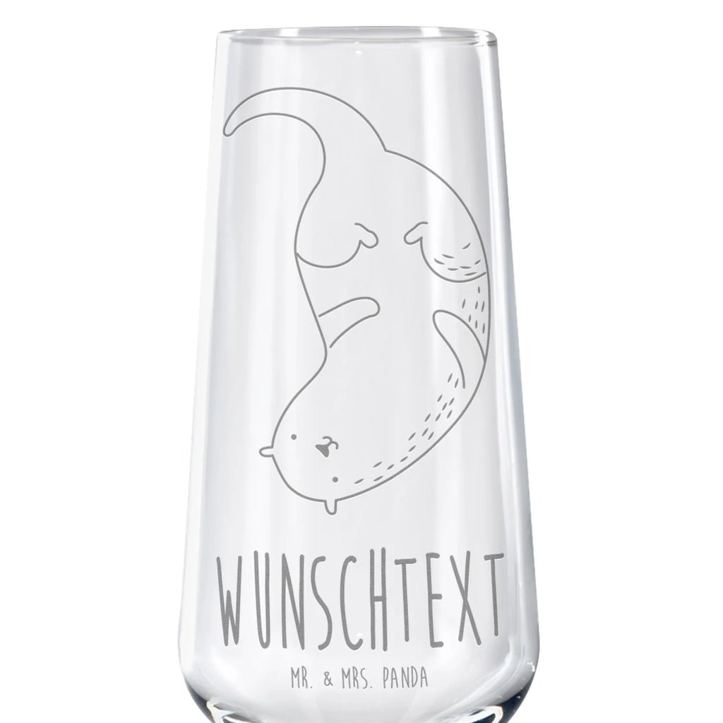 Personalisiertes Sektglas Otter kopfüber Sektglas, Sektglas mit Gravur, Spülmaschinenfeste Sektgläser, Otter, Fischotter, Seeotter, Otter Seeotter See Otter