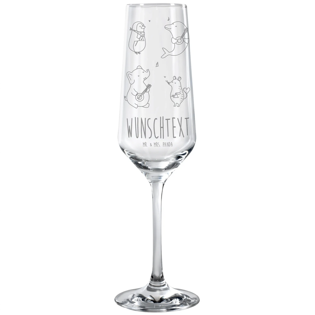 Personalisiertes Sektglas Big Band Sektglas, Sektglas mit Gravur, Spülmaschinenfeste Sektgläser, Tiermotive, Gute Laune, lustige Sprüche, Tiere, Hund, Pinguin, Maus, Elefant, Delfin, Gitarre, Band, Triangel, Musikanten, Musik