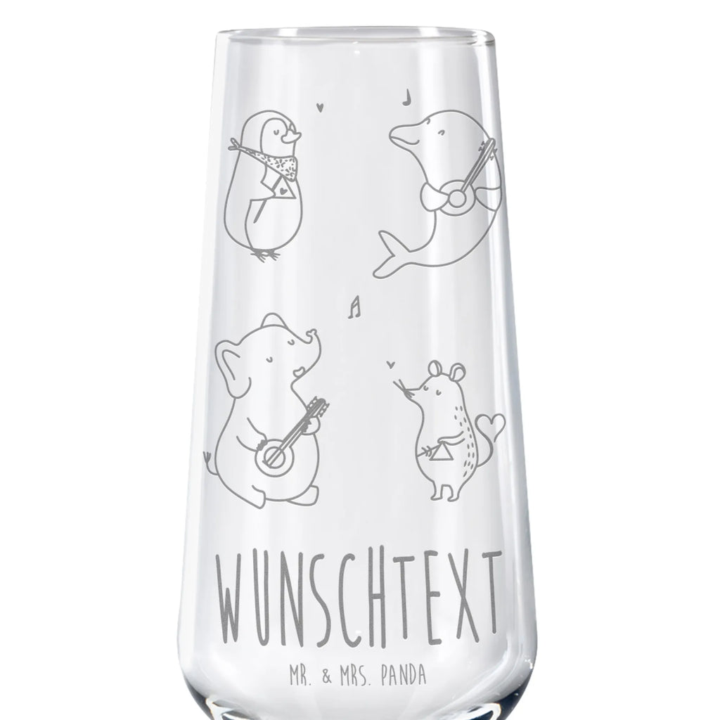 Personalisiertes Sektglas Big Band Sektglas, Sektglas mit Gravur, Spülmaschinenfeste Sektgläser, Tiermotive, Gute Laune, lustige Sprüche, Tiere, Hund, Pinguin, Maus, Elefant, Delfin, Gitarre, Band, Triangel, Musikanten, Musik