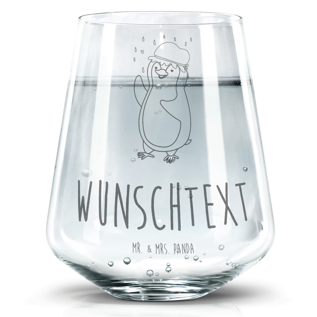 Personalisiertes Trinkglas Pinguin duscht Trinkglas, Trinkglas mit Gravur, Wasserglas, Spülmaschinenfeste Trinkglser, Pinguin, Pinguine, Dusche, duschen, Lebensmotto, Motivation, Neustart, Neuanfang, glücklich sein