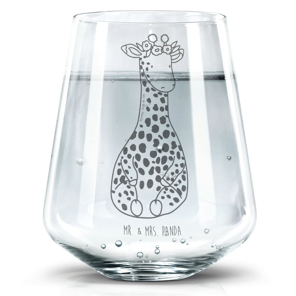 Trinkglas Giraffe Blumenkranz Trinkglas, Trinkglas mit Gravur, Wasserglas, Spülmaschinenfeste Trinkglser, Glas, Gläser, Trinkgläser, Wassergläser, Design Glas, Schöne Trinkgläser, Moderne Trinkgläser, Trinkgläser bunt, Saftgläser, Afrika, Wildtiere, Giraffe, Blumenkranz, Abenteurer, Selbstliebe, Freundin