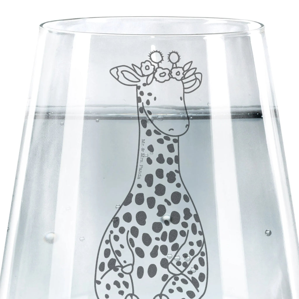 Trinkglas Giraffe Blumenkranz Trinkglas, Trinkglas mit Gravur, Wasserglas, Spülmaschinenfeste Trinkglser, Glas, Gläser, Trinkgläser, Wassergläser, Design Glas, Schöne Trinkgläser, Moderne Trinkgläser, Trinkgläser bunt, Saftgläser, Afrika, Wildtiere, Giraffe, Blumenkranz, Abenteurer, Selbstliebe, Freundin