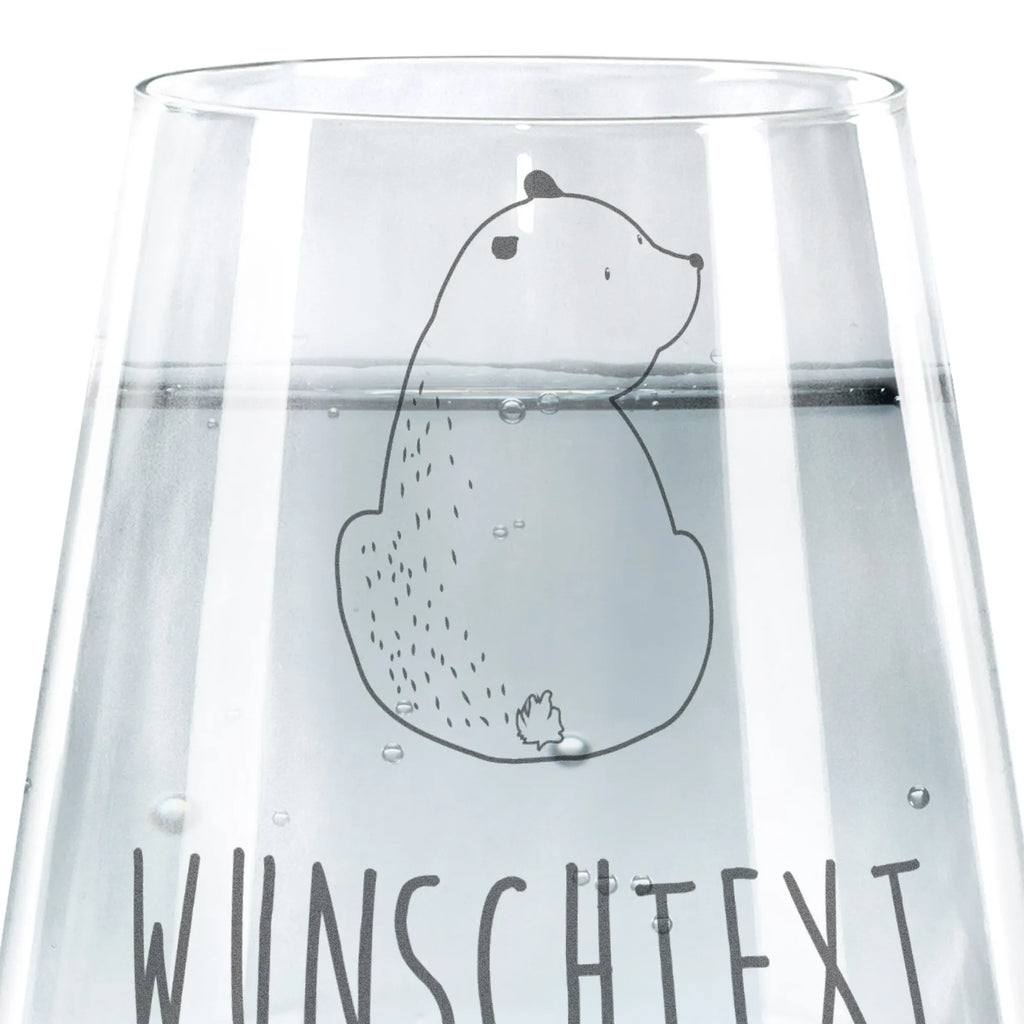 Personalisiertes Trinkglas Bär Schulterblick Trinkglas, Trinkglas mit Gravur, Wasserglas, Spülmaschinenfeste Trinkglser, Bär, Teddy, Teddybär, Selbstachtung, Weltansicht, Motivation, Bären, Bärenliebe, Weisheit