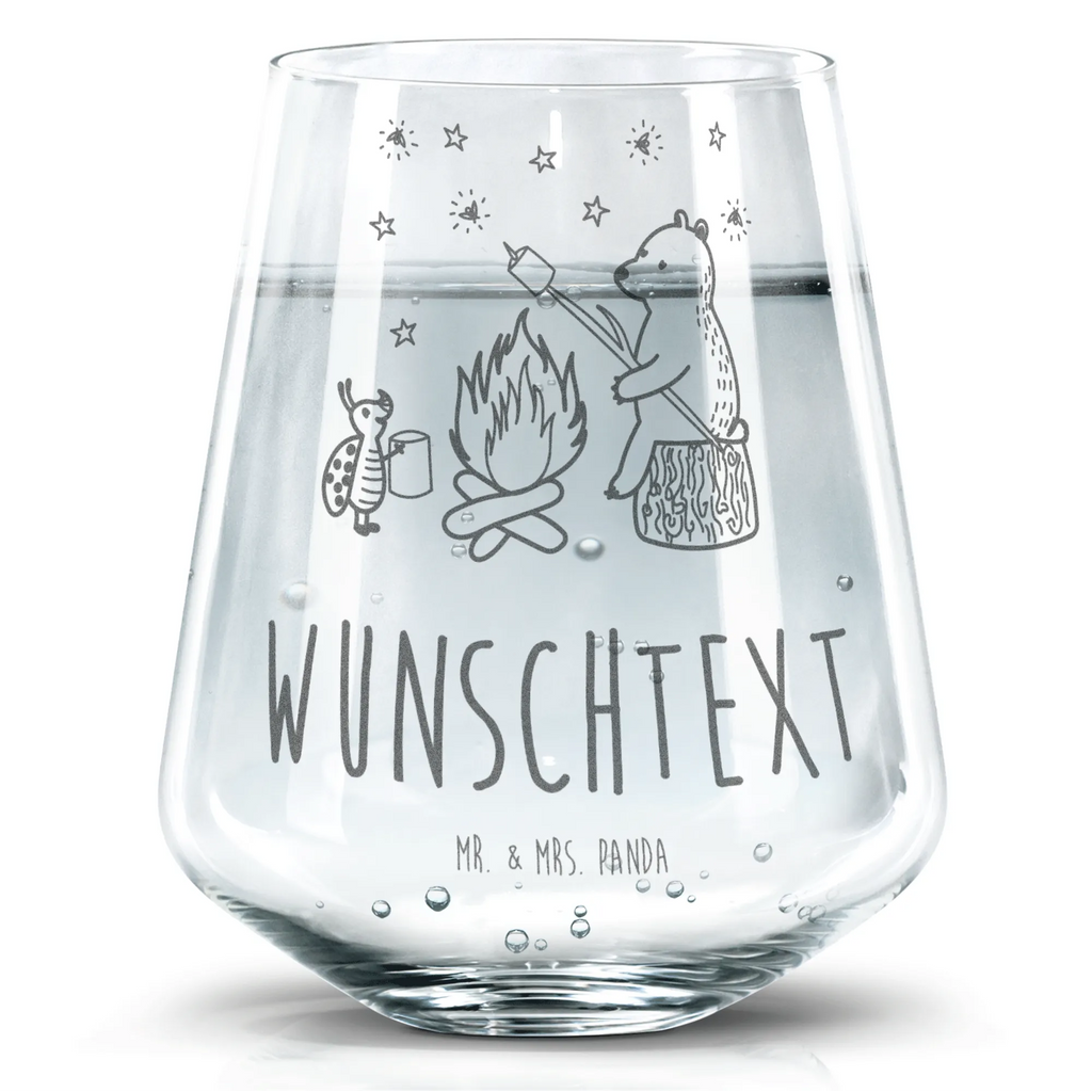 Personalisiertes Trinkglas Bär & Marienkäfer Lagerfeuer Trinkglas, Trinkglas mit Gravur, Wasserglas, Spülmaschinenfeste Trinkglser, Bär, Teddy, Teddybär, Lagerfeuer