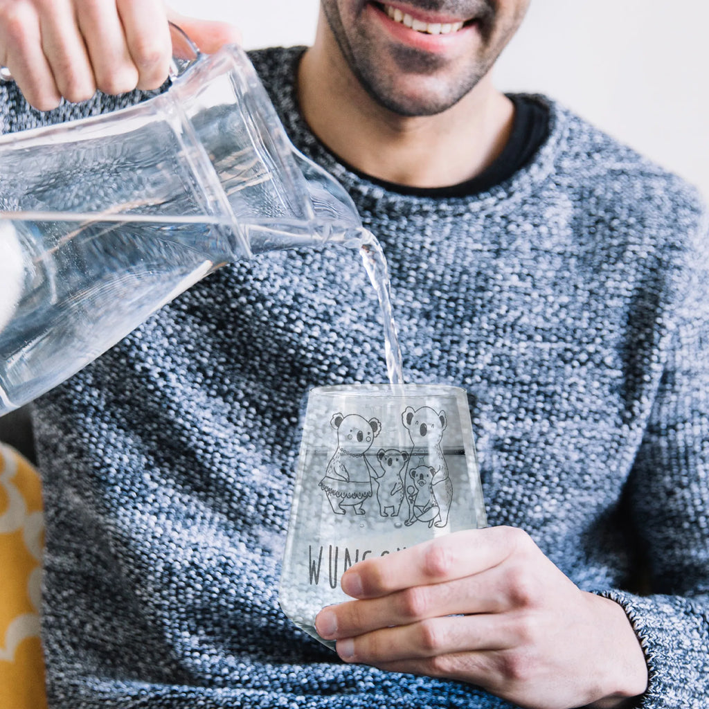 Personalisiertes Trinkglas Koala Familie Trinkglas, Trinkglas mit Gravur, Wasserglas, Spülmaschinenfeste Trinkglser, Familie, Vatertag, Muttertag, Bruder, Schwester, Mama, Papa, Oma, Opa, Koala, Koalas, Family, Kinder, Geschwister, Familienleben