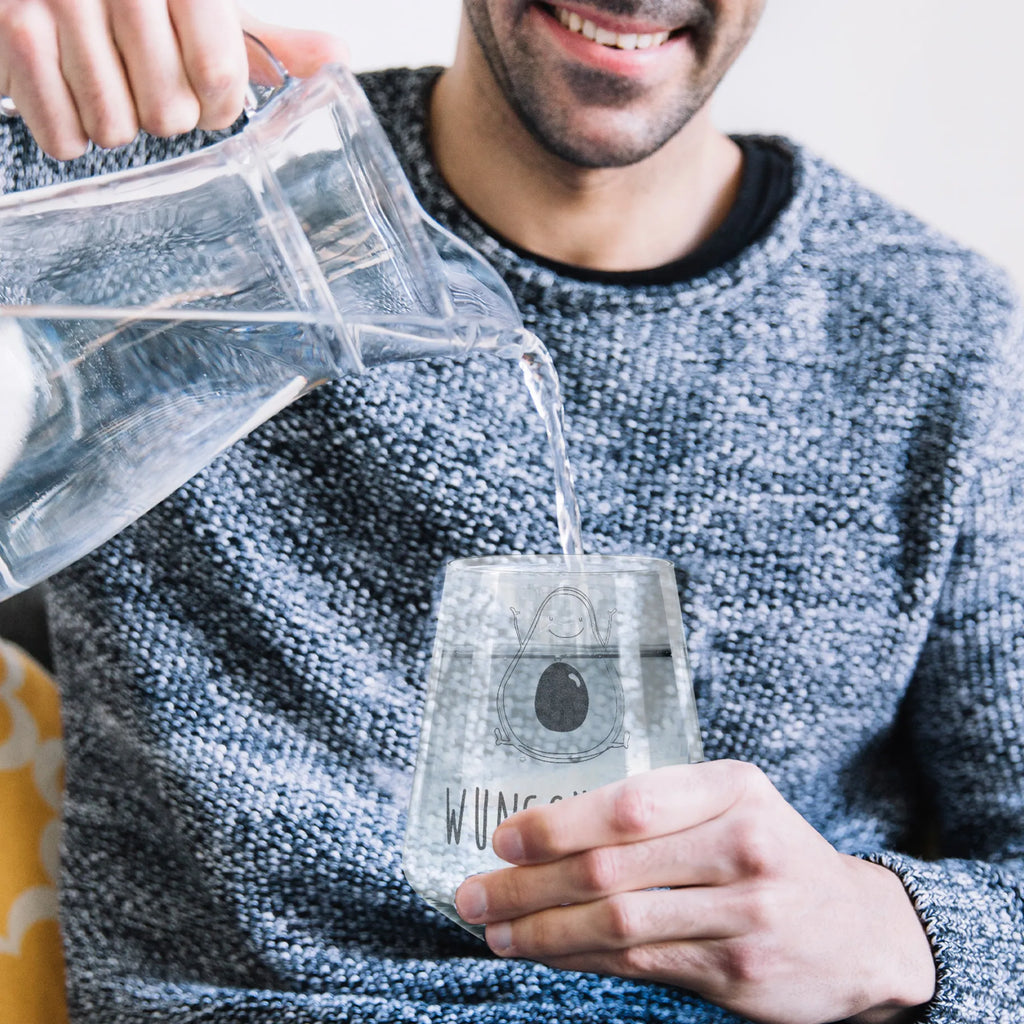 Personalisiertes Trinkglas Avocado Glücklich Trinkglas, Trinkglas mit Gravur, Wasserglas, Spülmaschinenfeste Trinkglser, Avocado, Veggie, Vegan, Gesund, Chaos