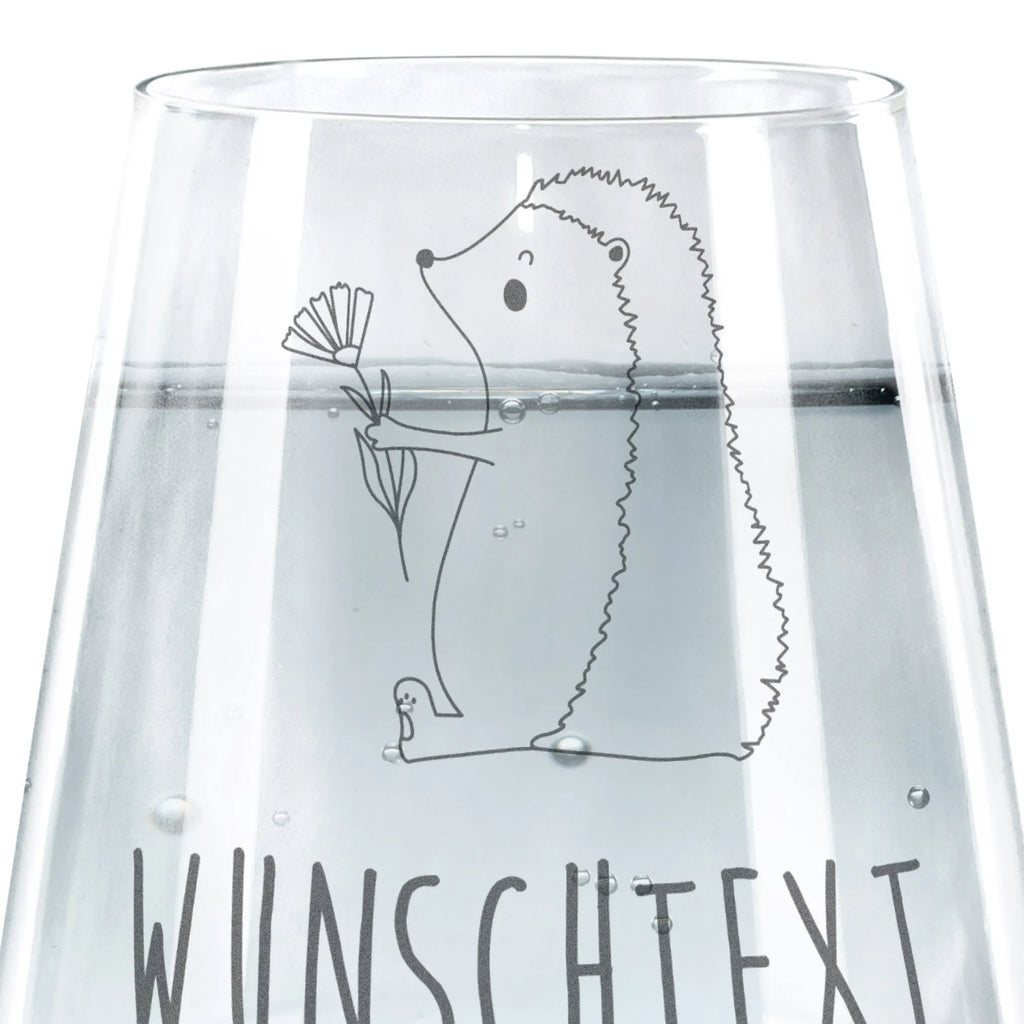 Personalisiertes Trinkglas Igel Blumen Trinkglas, Trinkglas mit Gravur, Wasserglas, Spülmaschinenfeste Trinkglser, Tiermotive, Gute Laune, lustige Sprüche, Tiere, Igel, Gute Besserung, Genesungswünsche, Krankheit, Krankenhaus, krank, Besuch