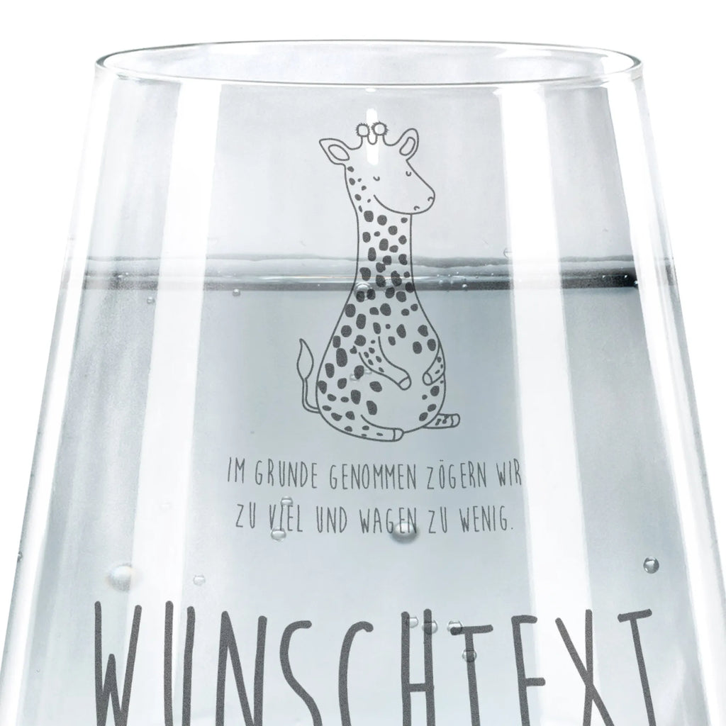 Personalisiertes Trinkglas Giraffe Zufrieden Trinkglas, Trinkglas mit Gravur, Wasserglas, Spülmaschinenfeste Trinkglser, Afrika, Wildtiere, Giraffe, Zufrieden, Glück, Abenteuer