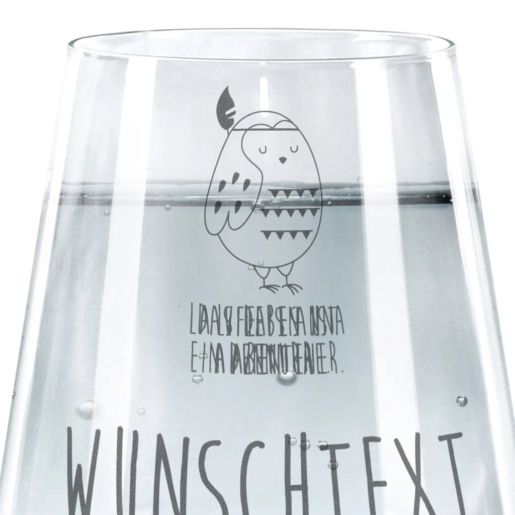 Personalisiertes Trinkglas Eule Federschmuck Trinkglas, Trinkglas mit Gravur, Wasserglas, Spülmaschinenfeste Trinkglser, Eule, Eule Deko, Owl, Das Leben ist ein Abenteuer, Reisespruch, Federschmuck, Dekoration