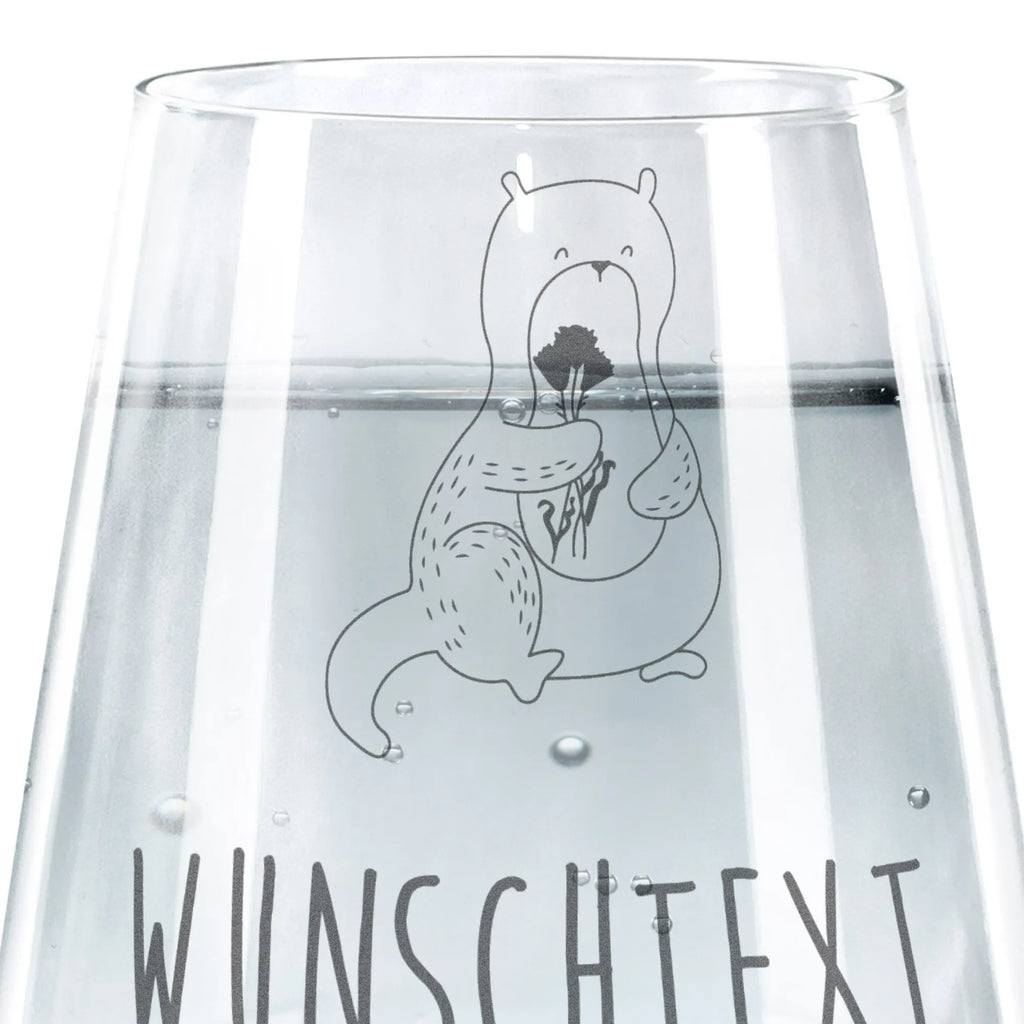 Personalisiertes Trinkglas Otter Blumenstrauß Trinkglas, Trinkglas mit Gravur, Wasserglas, Spülmaschinenfeste Trinkglser, Otter, Fischotter, Seeotter, Otter Seeotter See Otter