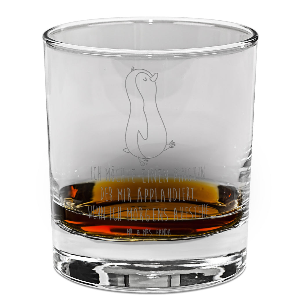 Whiskey Glas Pinguin marschierend Whiskeylgas, Whiskey Glas, Whiskey Glas mit Gravur, Whiskeyglas mit Spruch, Whiskey Glas mit Sprüchen, Pinguin, Pinguine, Frühaufsteher, Langschläfer, Bruder, Schwester, Familie