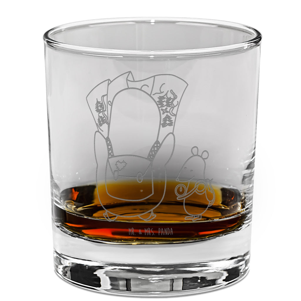 Whiskey Glas Pinguin & Maus Wanderer Whiskeylgas, Whiskey Glas, Whiskey Glas mit Gravur, Whiskeyglas mit Spruch, Whiskey Glas mit Sprüchen, Pinguin, Pinguine, Abenteurer, Abenteuer, Roadtrip, Ausflug, Wanderlust, wandern