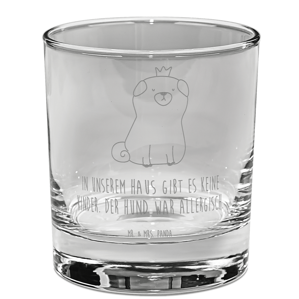 Whiskey Glas Mops Krone Whiskeylgas, Whiskey Glas, Whiskey Glas mit Gravur, Whiskeyglas mit Spruch, Whiskey Glas mit Sprüchen, Whiskygläser, Whisky Gläser, Whiskey Tumbler, Whiskyglas mit Gravur, Gravur Whiskyglas, Edle Whiskygläser, Hund, Hundemotiv, Haustier, Hunderasse, Tierliebhaber, Hundebesitzer, Sprüche, Mops, allergisch, kinderlos, Hausregel, Hundebesitzer. Spruch, lustig