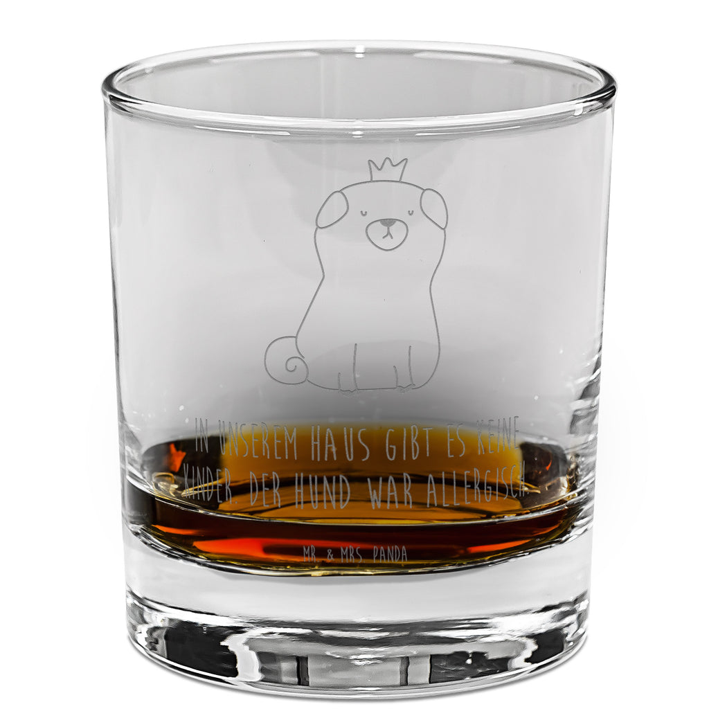 Whiskey Glas Mops Krone Whiskeylgas, Whiskey Glas, Whiskey Glas mit Gravur, Whiskeyglas mit Spruch, Whiskey Glas mit Sprüchen, Whiskygläser, Whisky Gläser, Whiskey Tumbler, Whiskyglas mit Gravur, Gravur Whiskyglas, Edle Whiskygläser, Hund, Hundemotiv, Haustier, Hunderasse, Tierliebhaber, Hundebesitzer, Sprüche, Mops, allergisch, kinderlos, Hausregel, Hundebesitzer. Spruch, lustig