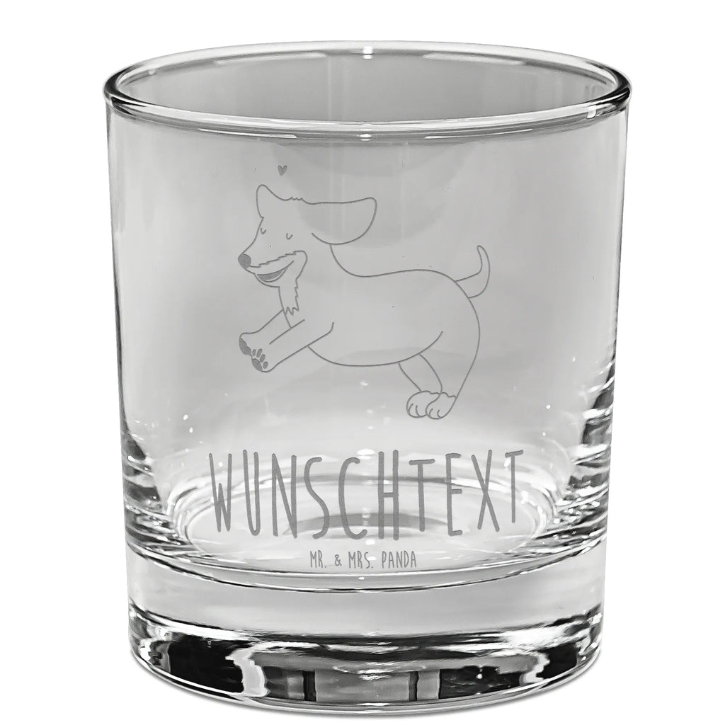 Personalisiertes Whiskey Glas Hund Dackel fröhlich Whiskeylgas, Whiskey Glas, Whiskey Glas mit Gravur, Whiskeyglas mit Spruch, Whiskey Glas mit Sprüchen, Hund, Hundemotiv, Haustier, Hunderasse, Tierliebhaber, Hundebesitzer, Sprüche, Hunde, Dackel, Dachshund, happy dog