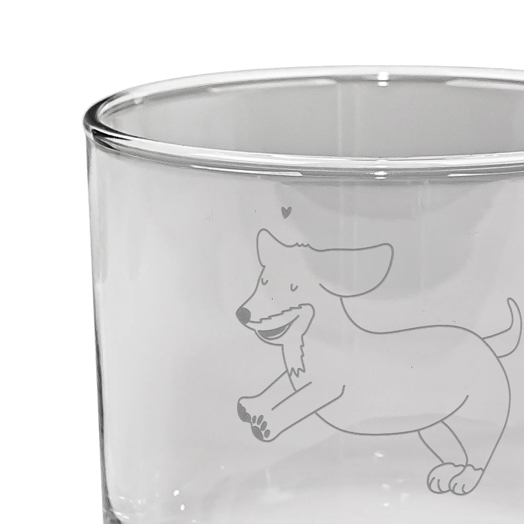 Personalisiertes Whiskey Glas Hund Dackel fröhlich Whiskeylgas, Whiskey Glas, Whiskey Glas mit Gravur, Whiskeyglas mit Spruch, Whiskey Glas mit Sprüchen, Hund, Hundemotiv, Haustier, Hunderasse, Tierliebhaber, Hundebesitzer, Sprüche, Hunde, Dackel, Dachshund, happy dog