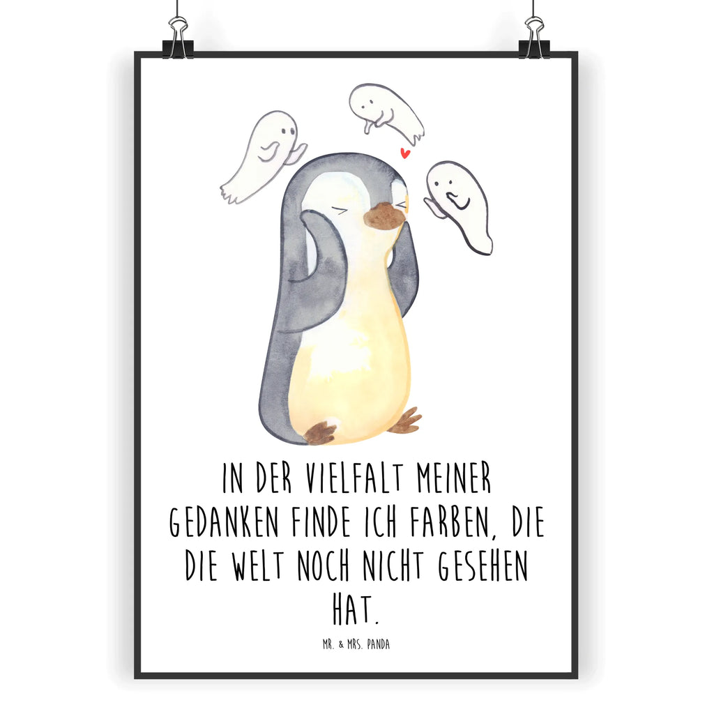 Poster Pinguin Schizophrenie Poster, Wandposter, Bild, Wanddeko, Küchenposter, Kinderposter, Wanddeko Bild, Raumdekoration, Wanddekoration, Handgemaltes Poster, Mr. & Mrs. Panda Poster, Designposter, Kunstdruck, Posterdruck, Schizophrenie, Psychose, mentale Gesundheit, schizophrene Psychose, psychische Erkrankung, Gefühlswelt, Pinguin