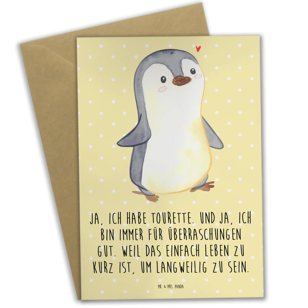 Grußkarte Pinguin Tourette Grußkarte, Klappkarte, Einladungskarte, Glückwunschkarte, Hochzeitskarte, Geburtstagskarte, Karte, Ansichtskarten, Tourette, Tourette Syndrom, neuro-psychiatrische Erkrankung, Tics, Ticstörung