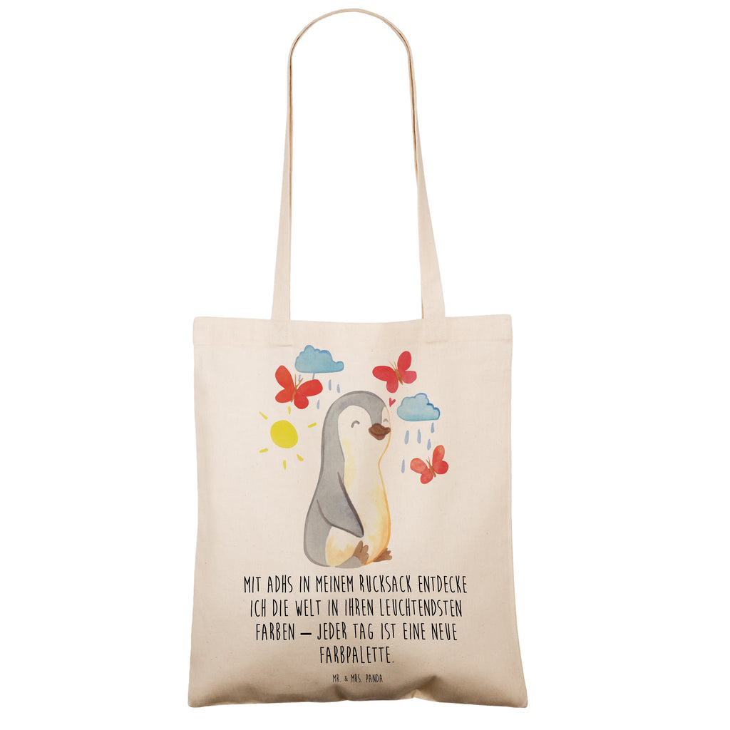 Tragetasche Pinguin ADHS Beuteltasche, Beutel, Einkaufstasche, Jutebeutel, Stoffbeutel, Tasche, Shopper, Umhängetasche, Strandtasche, Schultertasche, Stofftasche, Tragetasche, Badetasche, Jutetasche, Einkaufstüte, Laptoptasche, ADHS, Aufmerksamkeitsdefizitsyndrom, Hyperaktivitätsstörung, Verhaltensstörung, Pinguin