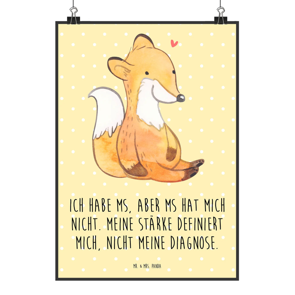 Poster Fuchs Multiple Sklerose Poster, Wandposter, Bild, Wanddeko, Küchenposter, Kinderposter, Wanddeko Bild, Raumdekoration, Wanddekoration, Handgemaltes Poster, Mr. & Mrs. Panda Poster, Designposter, Kunstdruck, Posterdruck, Multiple Sklerose, MS, Autoimmunerkrankung, Schübe, Empfindungsstörungen, Muskellähmungen, Fuchs