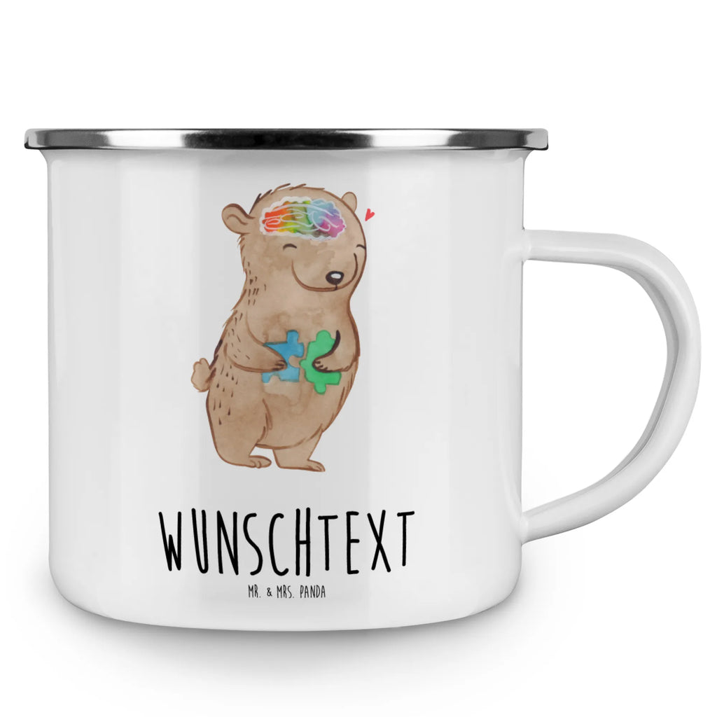 Personalisierte Emaille Tasse Bär Autismus Emaille Tasse personalisiert, Emaille Tasse mit Namen, Campingtasse personalisiert, Namenstasse, Campingtasse bedrucken, Campinggeschirr personalsisert, tasse mit namen, personalisierte tassen, personalisierte tasse, tasse selbst gestalten, tasse bedrucken, tassen bedrucken, Autismus, Entwicklungsstörungen, Autismus-Spektrum-Störungen, ASS, Asperger Autismus, Bär