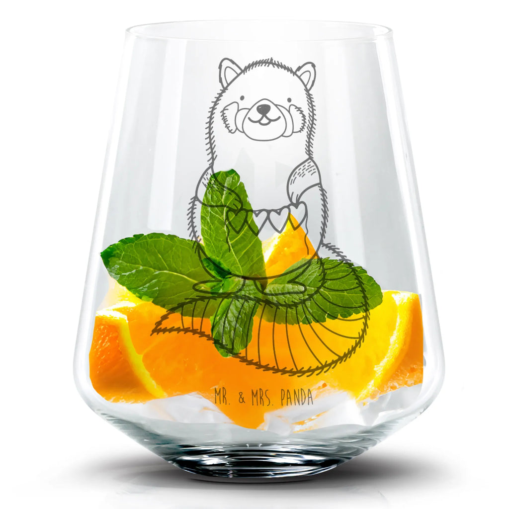 Cocktail Glas Roter Panda Cocktail Glas, Cocktailglas mit Gravur, Cocktail Glas mit Sprüchen, Cocktail Glas mit Wunschtext, Tiermotive, Gute Laune, lustige Sprüche, Tiere, Panda, Liebe, Rot, Herz, Liebling, Lieblingsmensch