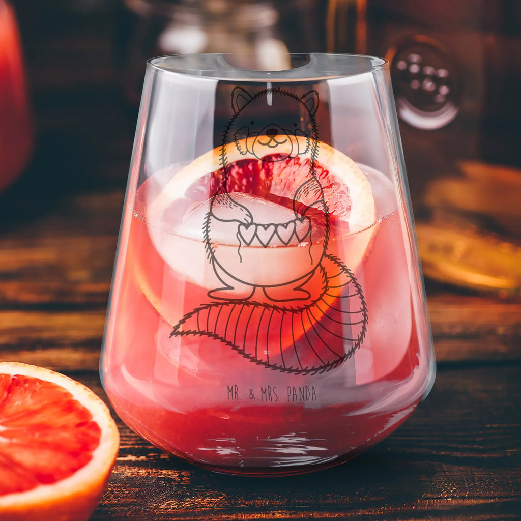 Cocktail Glas Roter Panda Cocktail Glas, Cocktailglas mit Gravur, Cocktail Glas mit Sprüchen, Cocktail Glas mit Wunschtext, Tiermotive, Gute Laune, lustige Sprüche, Tiere, Panda, Liebe, Rot, Herz, Liebling, Lieblingsmensch