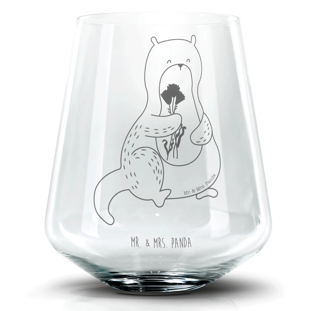 Cocktail Glas Otter Blumenstrauß Cocktail Glas, Cocktailglas mit Gravur, Cocktail Glas mit Sprüchen, Cocktail Glas mit Wunschtext, Otter, Fischotter, Seeotter, Otter Seeotter See Otter