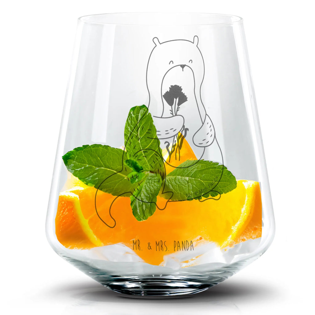 Cocktail Glas Otter Blumenstrauß Cocktail Glas, Cocktailglas mit Gravur, Cocktail Glas mit Sprüchen, Cocktail Glas mit Wunschtext, Otter, Fischotter, Seeotter, Otter Seeotter See Otter