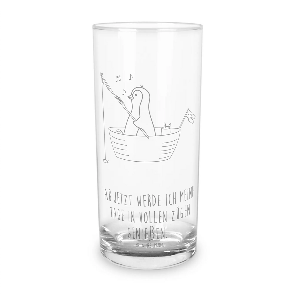 Wasserglas Pinguin Angelboot Wasserglas, Glas, Trinkglas, Wasserglas mit Gravur, Glas mit Gravur, Trinkglas mit Gravur, Pinguin, Pinguine, Angeln, Boot, Angelboot, Lebenslust, Leben, genießen, Motivation, Neustart, Neuanfang, Trennung, Scheidung, Geschenkidee Liebeskummer