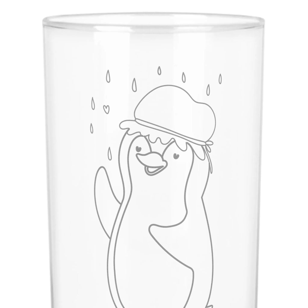 Wasserglas Pinguin Duschen Wasserglas, Glas, Trinkglas, Wasserglas mit Gravur, Glas mit Gravur, Trinkglas mit Gravur, Pinguin, Pinguine, Dusche, duschen, Lebensmotto, Motivation, Neustart, Neuanfang, glücklich sein