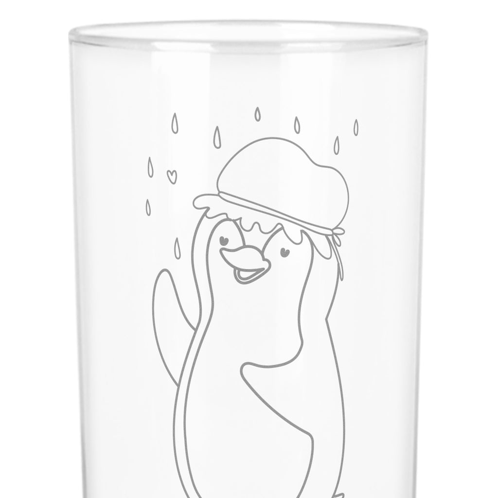 Wasserglas Pinguin Duschen Wasserglas, Glas, Trinkglas, Wasserglas mit Gravur, Glas mit Gravur, Trinkglas mit Gravur, Pinguin, Pinguine, Dusche, duschen, Lebensmotto, Motivation, Neustart, Neuanfang, glücklich sein