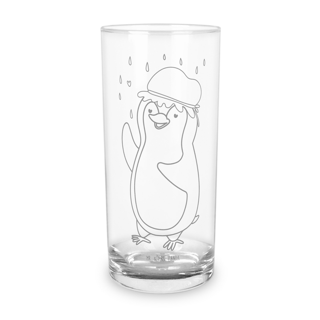 Wasserglas Pinguin Duschen Wasserglas, Glas, Trinkglas, Wasserglas mit Gravur, Glas mit Gravur, Trinkglas mit Gravur, Pinguin, Pinguine, Dusche, duschen, Lebensmotto, Motivation, Neustart, Neuanfang, glücklich sein