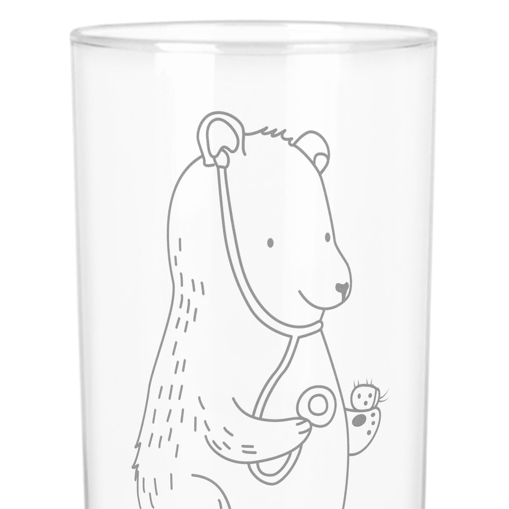 Wasserglas Bär Arzt Wasserglas, Glas, Trinkglas, Wasserglas mit Gravur, Glas mit Gravur, Trinkglas mit Gravur, Bär, Teddy, Teddybär, Arzt, Ärztin, Doktor, Professor, Doktorin, Professorin