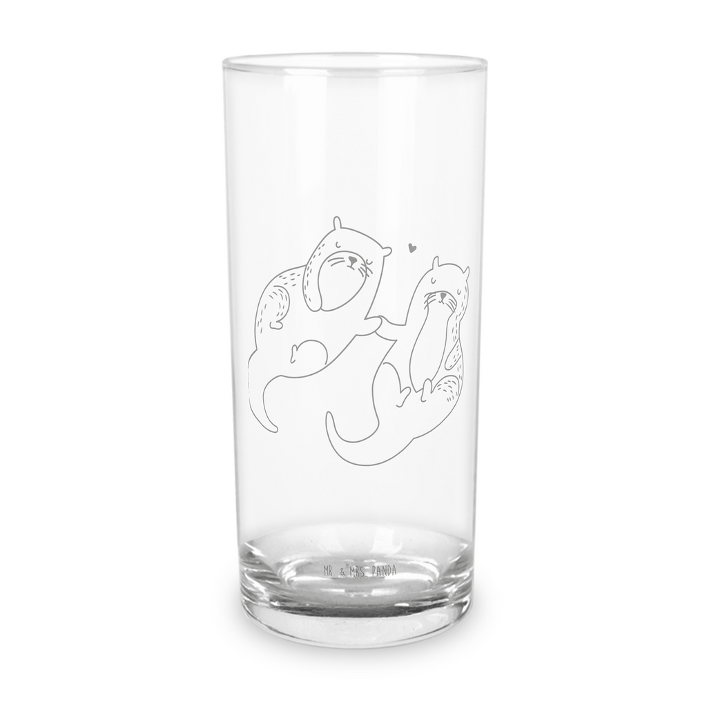 Wasserglas Otter händchenhaltend Wasserglas, Glas, Trinkglas, Wasserglas mit Gravur, Glas mit Gravur, Trinkglas mit Gravur, Otter, Fischotter, Seeotter, Otter Seeotter See Otter