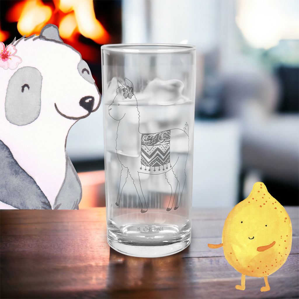 Wasserglas Alpaka stolz Wasserglas, Glas, Trinkglas, Wasserglas mit Gravur, Glas mit Gravur, Trinkglas mit Gravur, Alpaka, Lama