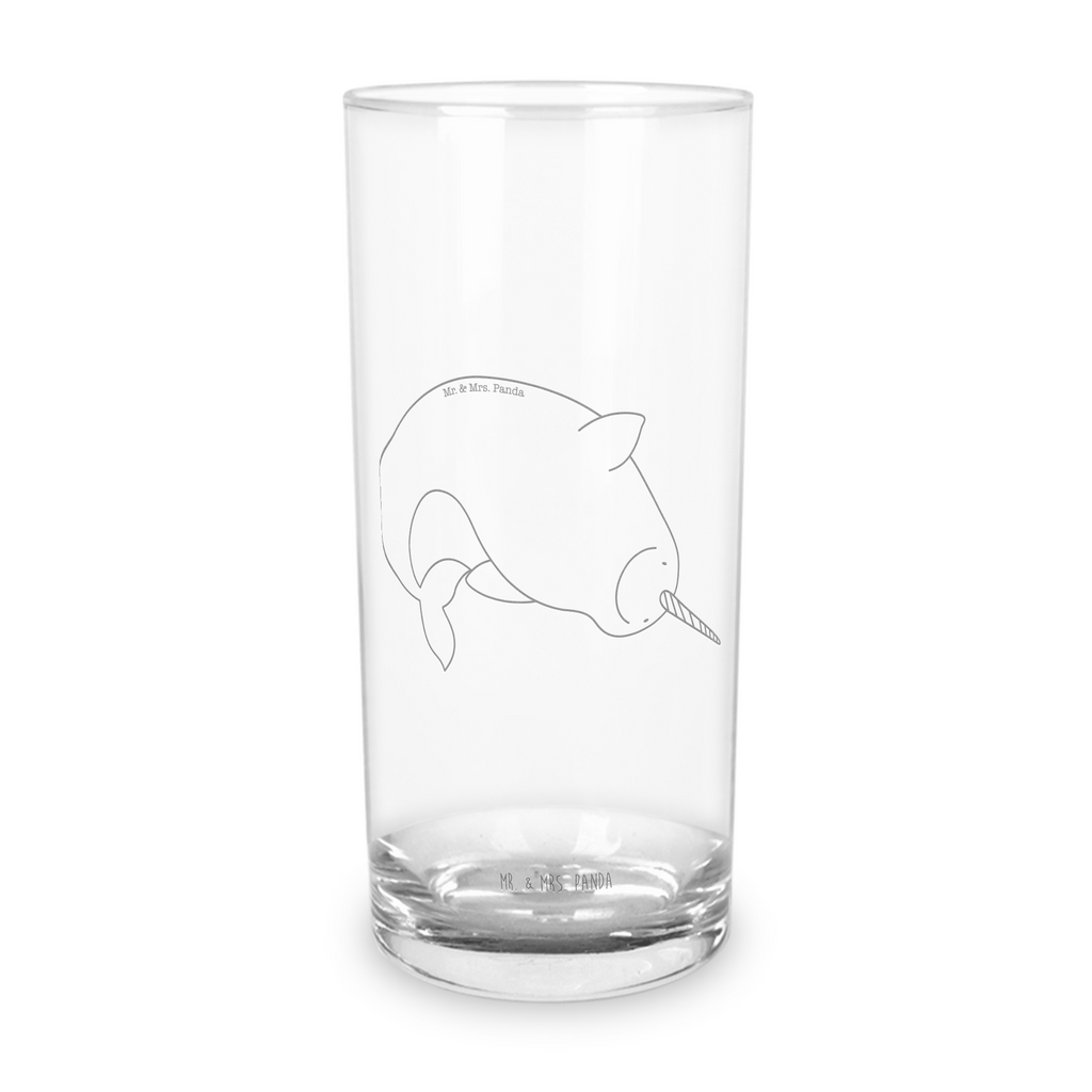 Wasserglas Narwal Wasserglas, Glas, Trinkglas, Wasserglas mit Gravur, Glas mit Gravur, Trinkglas mit Gravur, Meerestiere, Meer, Urlaub, Narwal, Wal, Putzen, Hausfrau, Junggesellin, aufräumen, Kinderzimmer