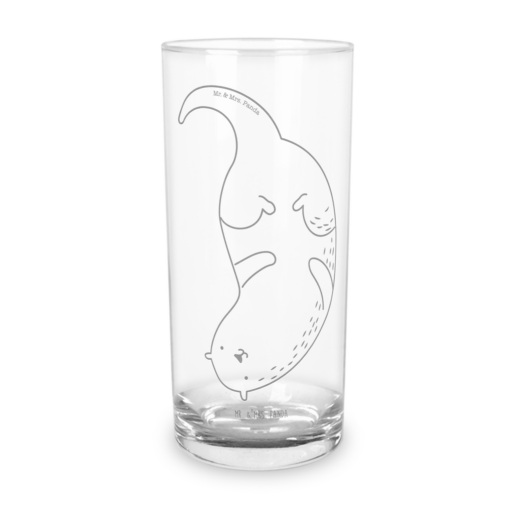 Wasserglas Otter kopfüber Wasserglas, Glas, Trinkglas, Wasserglas mit Gravur, Glas mit Gravur, Trinkglas mit Gravur, Otter, Fischotter, Seeotter, Otter Seeotter See Otter