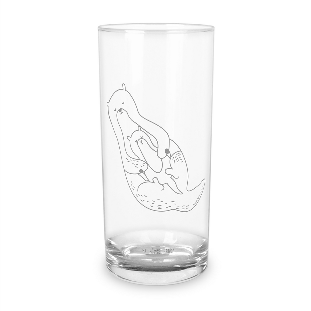 Wasserglas Otter mit Kind Wasserglas, Glas, Trinkglas, Wasserglas mit Gravur, Glas mit Gravur, Trinkglas mit Gravur, Otter, Fischotter, Seeotter, Otter Seeotter See Otter