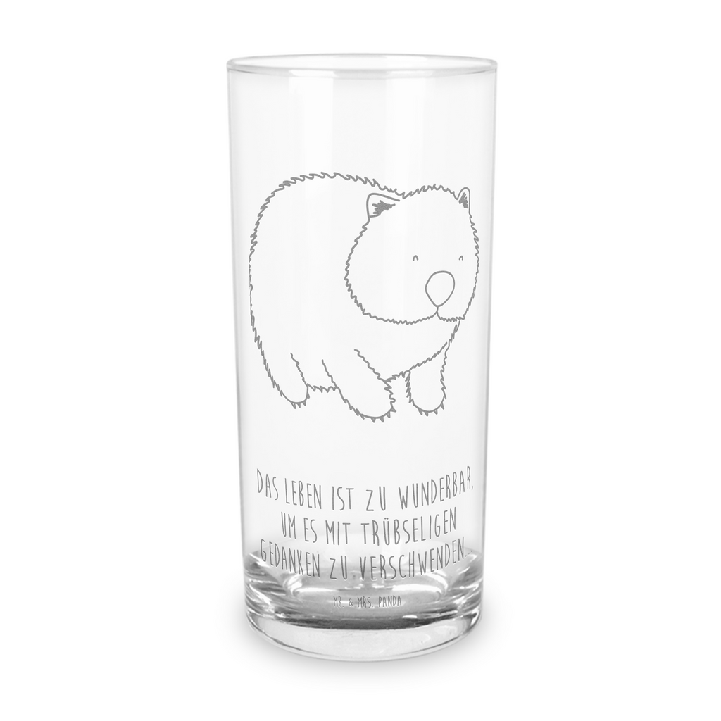 Wasserglas Wombat Wasserglas, Glas, Trinkglas, Wasserglas mit Gravur, Glas mit Gravur, Trinkglas mit Gravur, Tiermotive, Gute Laune, lustige Sprüche, Tiere, Wombat, Das Leben ist schön, Motivation, Spruch, Australien