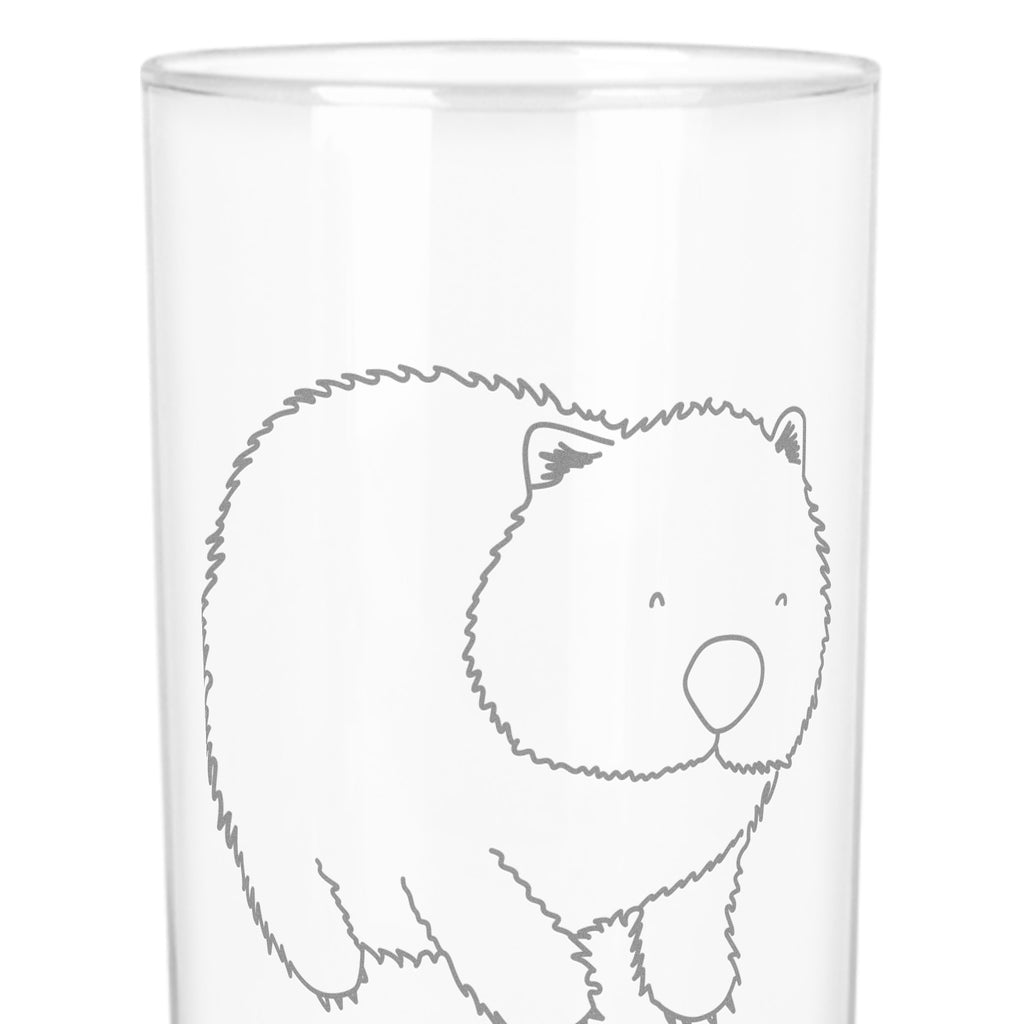 Wasserglas Wombat Wasserglas, Glas, Trinkglas, Wasserglas mit Gravur, Glas mit Gravur, Trinkglas mit Gravur, Tiermotive, Gute Laune, lustige Sprüche, Tiere, Wombat, Das Leben ist schön, Motivation, Spruch, Australien