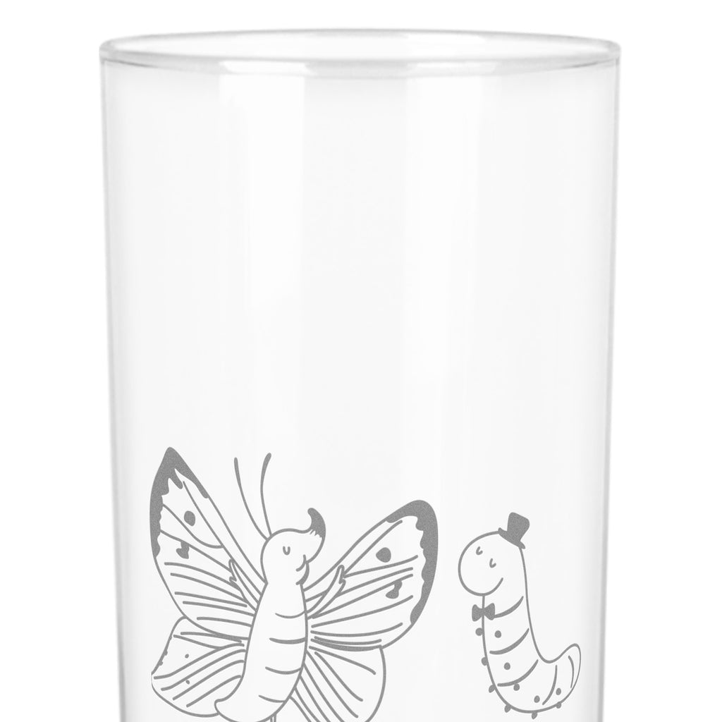 Wasserglas Raupe & Schmetterling Wasserglas, Glas, Trinkglas, Wasserglas mit Gravur, Glas mit Gravur, Trinkglas mit Gravur, Tiermotive, Gute Laune, lustige Sprüche, Tiere, Raupe, Schmetterling, Zitronenfalter, Entwicklung, Erwachsen werden, Kokon, Hut, Hütchen, Schönheit, Aufwachsen